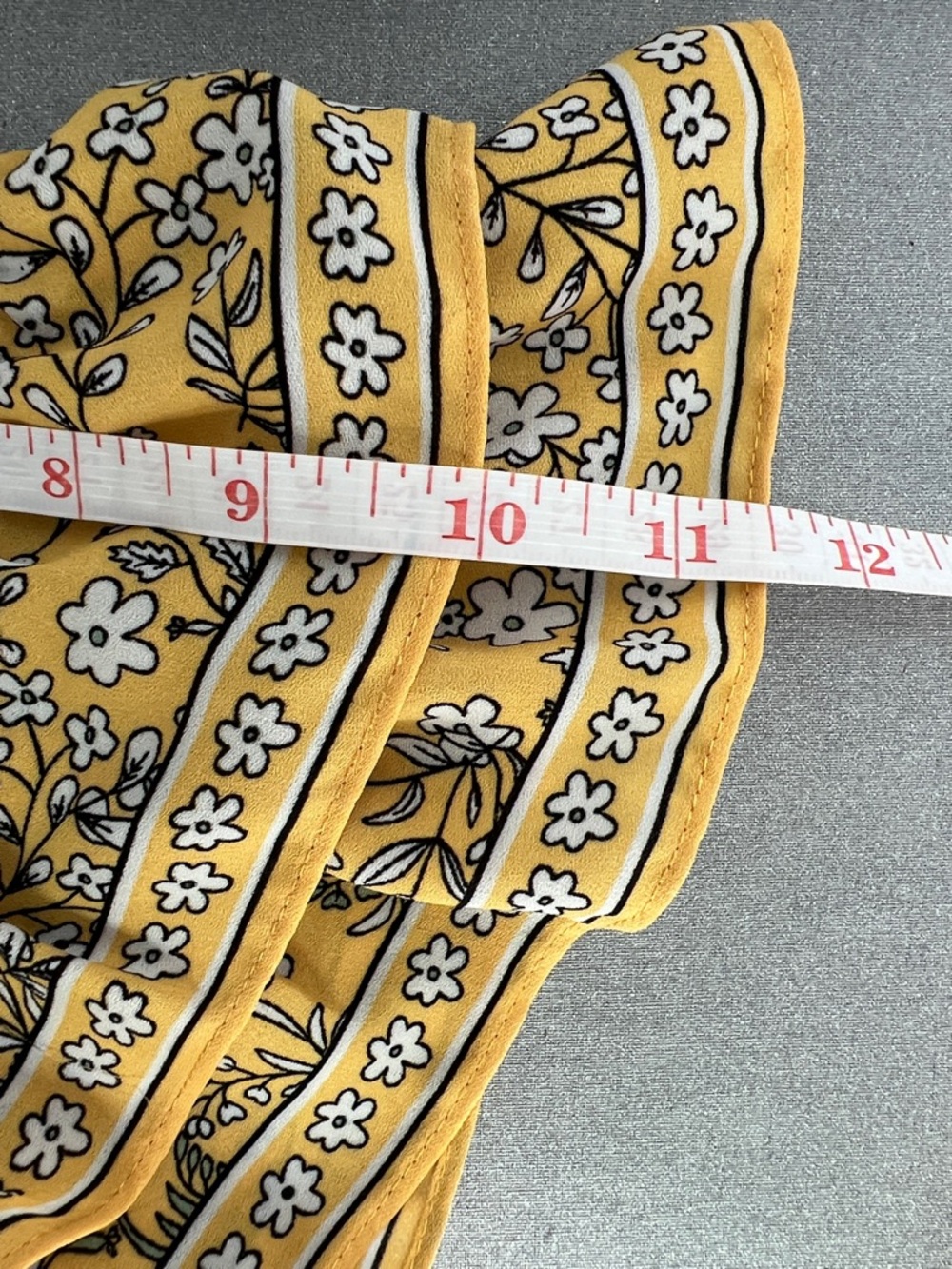 Max Studio Mustard Floral Tie-Neck Peasant Office Blouse Style #A703D31 Size L - Picture 15 of 17